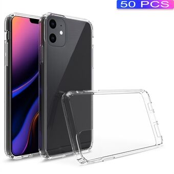 50Pcs/Pack Clear Acrylic + TPU Hybrid Phone Shell for iPhone 11 Pro Max 6.5 inch (2019) - Transparent
