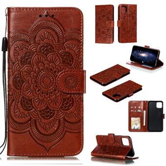 Imprinted Sun Mandala Flower Pattern Leather Wallet Shell for iPhone 11 Pro Max  (2019)
