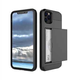 Sliding Card Holder Hybrid Plastic + TPU Cover Shell for iPhone 11 Pro Max  (2019)