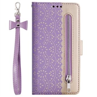 Lace Flower Pattern Zipper Pocket Leather Wallet Case for iPhone 11 Pro Max  (2019)