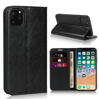 Crazy Horse Genuine Leather Case with Wallet Stand for iPhone 11 Pro Max 