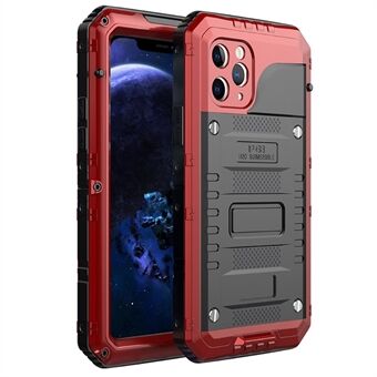 Shockproof Waterproof Plastic+Metal+Tempered Glass Phone Case for iPhone 11 Pro Max 