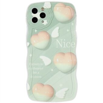 For iPhone 11 Pro Max  Flexible Soft TPU Shockproof Wave-shaped Cover Pattern Printed Precise Cutouts Phone Case - Dual