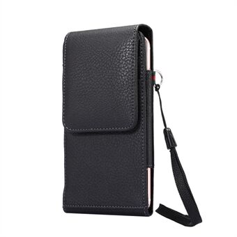 Kortspalter Litchi Leather Holster Cover för iPhone 8 Plus / Samsung Galaxy S9 + / Note 8 / Huawei Mate 9 etc, Storlek: 16,5 x 8,1 x 1,5 cm