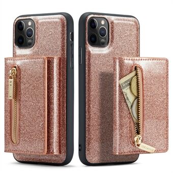 DG.MING M3-serien för iPhone 11 Pro Max 6,5 tum Stötsäker 2-i-1 Glitter Glittrande magnetiskt löstagbart fickskydd Kickstand PU-läderbelagd PC+TPU-skyddande telefonfodral