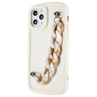 För iPhone 11 Pro Max 6,5 tum mjukt TPU telefonfodral Matt anti-fingeravtrycksskydd med armbandskedja