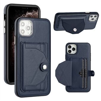 YB Leather Coating Series-4 för iPhone 11 Pro Max Kortplatser Smartphone Fodral PU Läderbelagd TPU Kickstand Cover