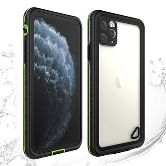 För iPhone 11 Pro Max Skyddsfodral för undervattensdykning TPU+PC+PET IP68 Vattentätt telefonfodral - Svart / Grön