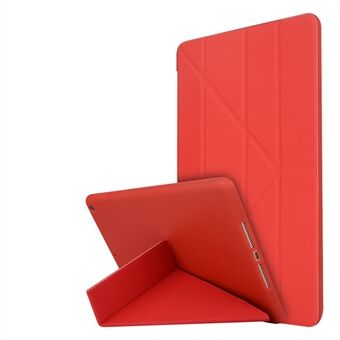 For iPad (2021)/(2020)/(2019) Protective Cover Folding Deformed Silicone + PU Leather Stand Tablet Case