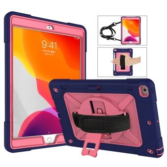 360° Swivel Handy Strap PC Silicone Kickstand Tablet Case with Shoulder Strap for iPad (2021)/(2020)/(2019)