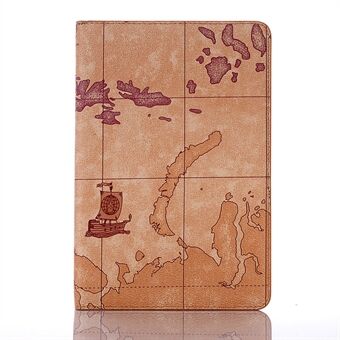 Map Pattern Wallet Stand Leather Tablet Casing for iPad (2021)/(2020)/(2019)