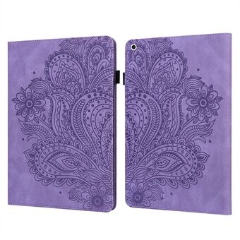 Imprinted Flower Pattern Leather Wallet Stand Tablet Case Shell for iPad (2021)/(2020)/(2019)