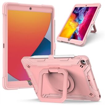 PC and Silicone Tablet Case with Rotating Kickstand for iPad (2020)/(2019)