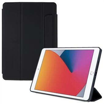 For iPad (2021)/(2020)/(2019) Trifold Stand Skin-touch Leather Case Magnetic Detachable TPU + Acrylic Tablet Shell
