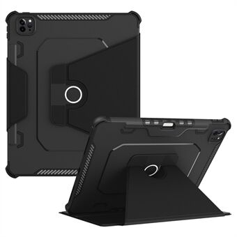 För iPad Pro 12.9 (2022) / (2021) / (2020) 360-graders rotation Pansar Leather Tablet Cover Auto Wake / Sleep Anti-dropp Anti- Scratch Stand Fodral