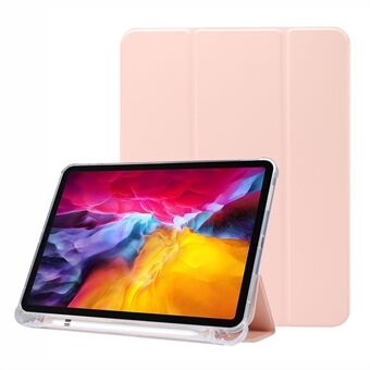 Tri-fold Stand Auto Wake / Sleep TPU + Läderfodral Transparent Tablet Case för iPad Pro  (2021) / (2020) / (2018)