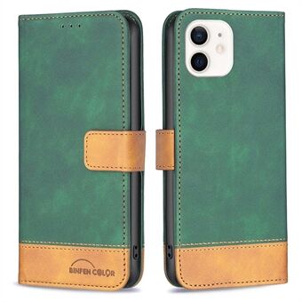 BINFEN COLOR BF Leather Case Series-7 Style 11 PU Leather Shell for iPhone 12 mini , Folio Flip Wallet Stand Design Touch Skin Matte Surface Leather Phone Case Accessory