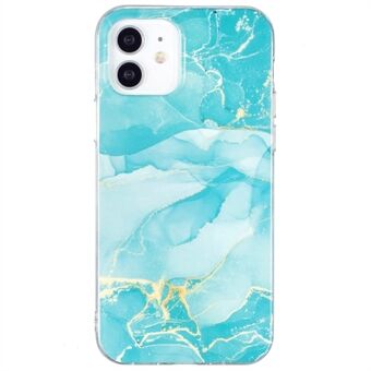 För iPhone 12 mini  IMD Marble Pattern Ultra Slim Phone Case Drop-proof Skyddsfodral