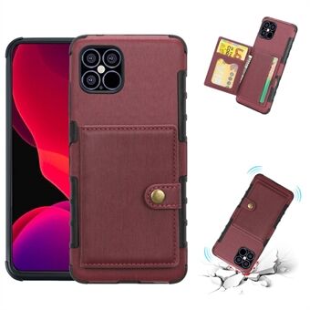 SHOUHUSHEN PU Leather Coated PC TPU Brushed Cover for iPhone 12 Pro/12