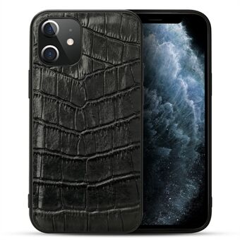 Crocodile Texture Genuine Leather Coated TPU Phone Case for iPhone 12 Pro / iPhone 12