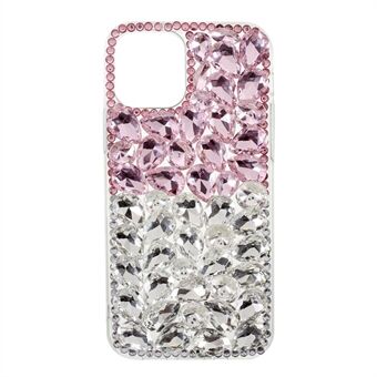 Diamond Sticking Crystal Pink + White Shell TPU-skal till iPhone 12/12 Pro