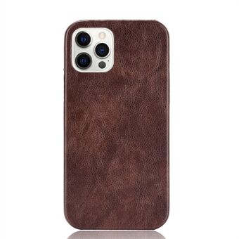Litchi Skin Leather Coated PC Phone Shell for iPhone 12 Pro / iPhone 12