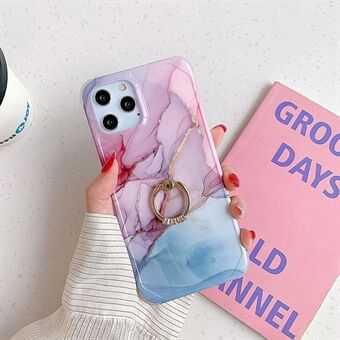 Marble Pattern Electroplating IMD Kickstand TPU Shock Resistant Case for iPhone 12 Pro / iPhone 12