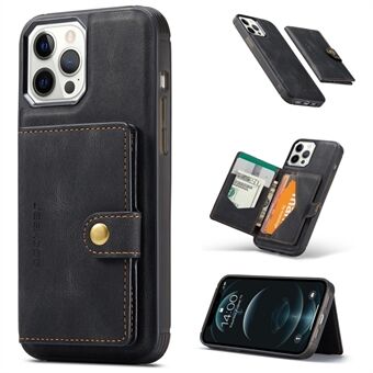 JEEHOOD Detachable Magnetic Wallet Leather Coated TPU Case for iPhone 12 Pro/12