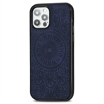 Mandala Flower Pattern PU Läder+TPU telefonfodral med magnet för iPhone 12 / iPhone 12 Pro