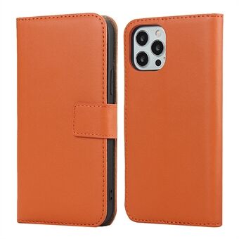 Äkta läder plånbok Stand Phone Protector Case Shell för iPhone 12/12 Pro