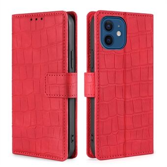 Krokodilmönster Design Stand plånboken Phone täcker fallet för iPhone 12 Pro / iPhone 12