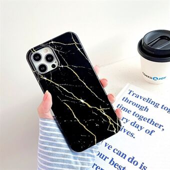 1,8 mm marmormönsterutskrift IMD mjukt TPU telefonfodral för iPhone 12/12 Pro