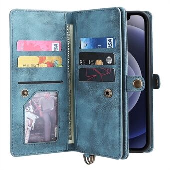 MEGSHI 021-serien Stötsäker avtagbar 2-i-1 magnetisk plånboksdesign telefonfodral med Stand för iPhone 12/12 Pro 