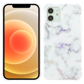 IMD Laser Marble Anti- Scratch Thicken Four Corner TPU + PC-fodral Shell för iPhone 12/12 Pro 
