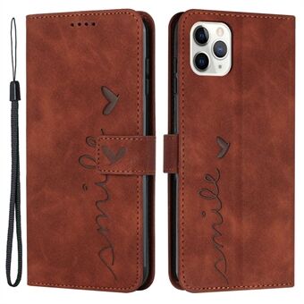 Hjärtformad väska för iPhone 12/12 Pro , Anti-dropp hud-touch Feeling PU- Stand Plånbok Telefonskal med rem