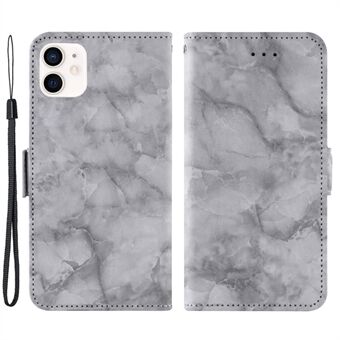 För iPhone 12/12 Pro  marmormönster Full täckning Dubbel magnetlås PU- Stand Flip-plånboksfodral