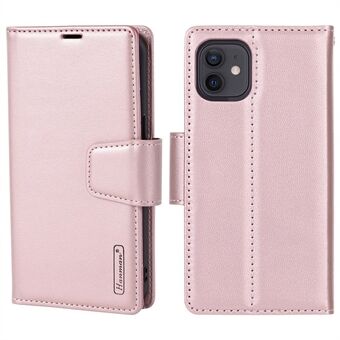 HANMAN Miro2-serien för iPhone 12 / 12 Pro 6,1 tum Löstagbart plånboksfodral PU- Stand Magnetiskt avtagbart flipskyddsfodral