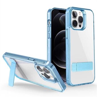 Style G för iPhone 12/12 Pro Transparent TPU + akrylfodral Mobiltelefonskal med stöd