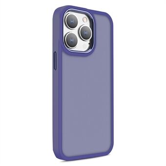 För iPhone 12/12 Pro 6,1 tum PC+TPU-telefonfodral Skin-touch-skal med metallkameraram
