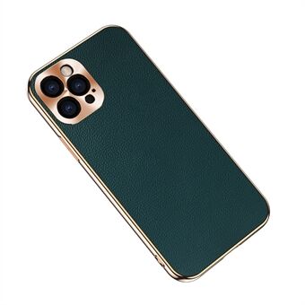 Electroplating CD Lens Covering Genuine Leather TPU Protective Shell for iPhone 12 Pro