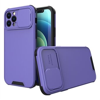 Halkfri design Bra skjutkamera linsskydd Stötsäkert telefonfodral för iPhone 12 Pro - Purple
