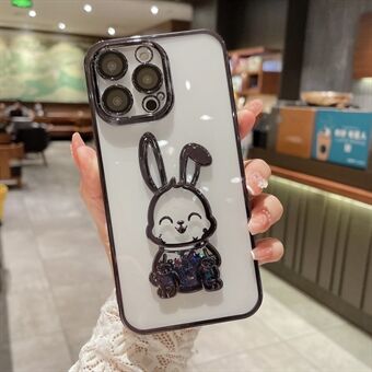 För iPhone 12 Pro 6,1 tum Quicksand Cute Rabbit telefonfodral Klart TPU-skydd med anti-repor bakre Scratch
