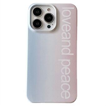 För iPhone 12 Pro 6,1 tum Love AND PEACE Brevtryck Gradient Hard PC Mobilfodral Fallsäkert bakskal
