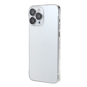 För iPhone 12 Pro Ramlöst genomskinligt telefonfodral Hårt PC-bakstycke med glaslinsskydd