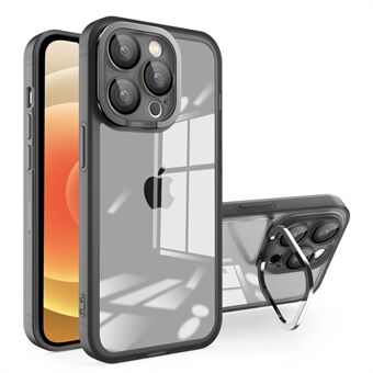 För iPhone 12 Pro 6,1 tums galvanisering PC Kickstand Cover Matt TPU telefonfodral med linsskydd