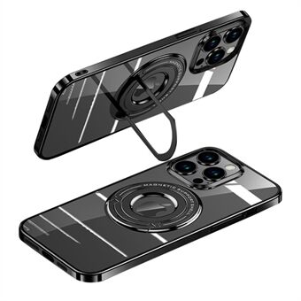 För iPhone 12 Pro 6,1 tum magnetiskt PC-telefonfodral Elektropläterat Kickstand-fodral Kompatibel med MagSafe