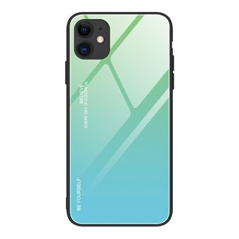 Gradient Color Cover Härdat glas + PC + TPU hybridfodral till iPhone 12 Pro Max 