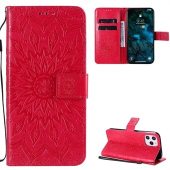 Sunflower Pattern Imprinting Leather Phone Protector för iPhone 12 Pro Max