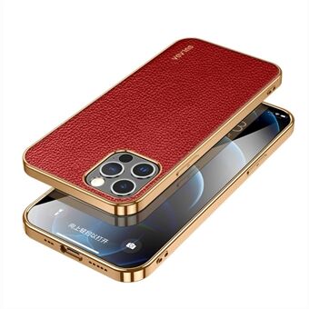 SULADA PU Leather Coated TPU Litchi Texture Phone Case for iPhone 12 Pro Max