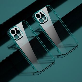 Transparent galvaniseringslinsskydd Mjukt TPU-telefonfodral Skal för iPhone 12 Pro Max - Grön